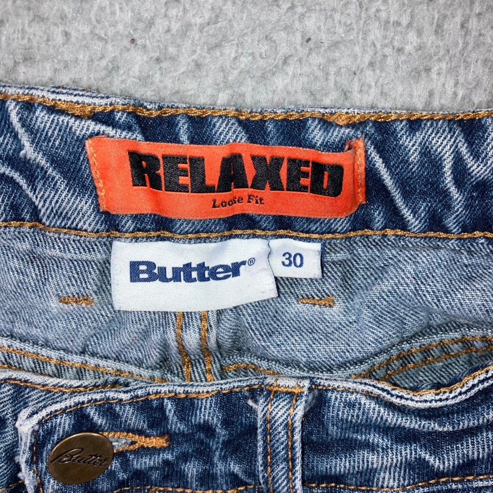 Butter Goods Relaxed Fit Denim Jeans Men 30 Blue Straight Leg Skateboarding - Picture 11 of 14